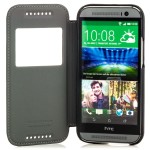 Flip Case Cover Leather Black - Htc One M8 - Image 2