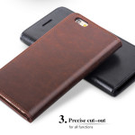 Case Flip cover Qialino cuero Black Classic Pattner – Iphone 6/6S - Image 2